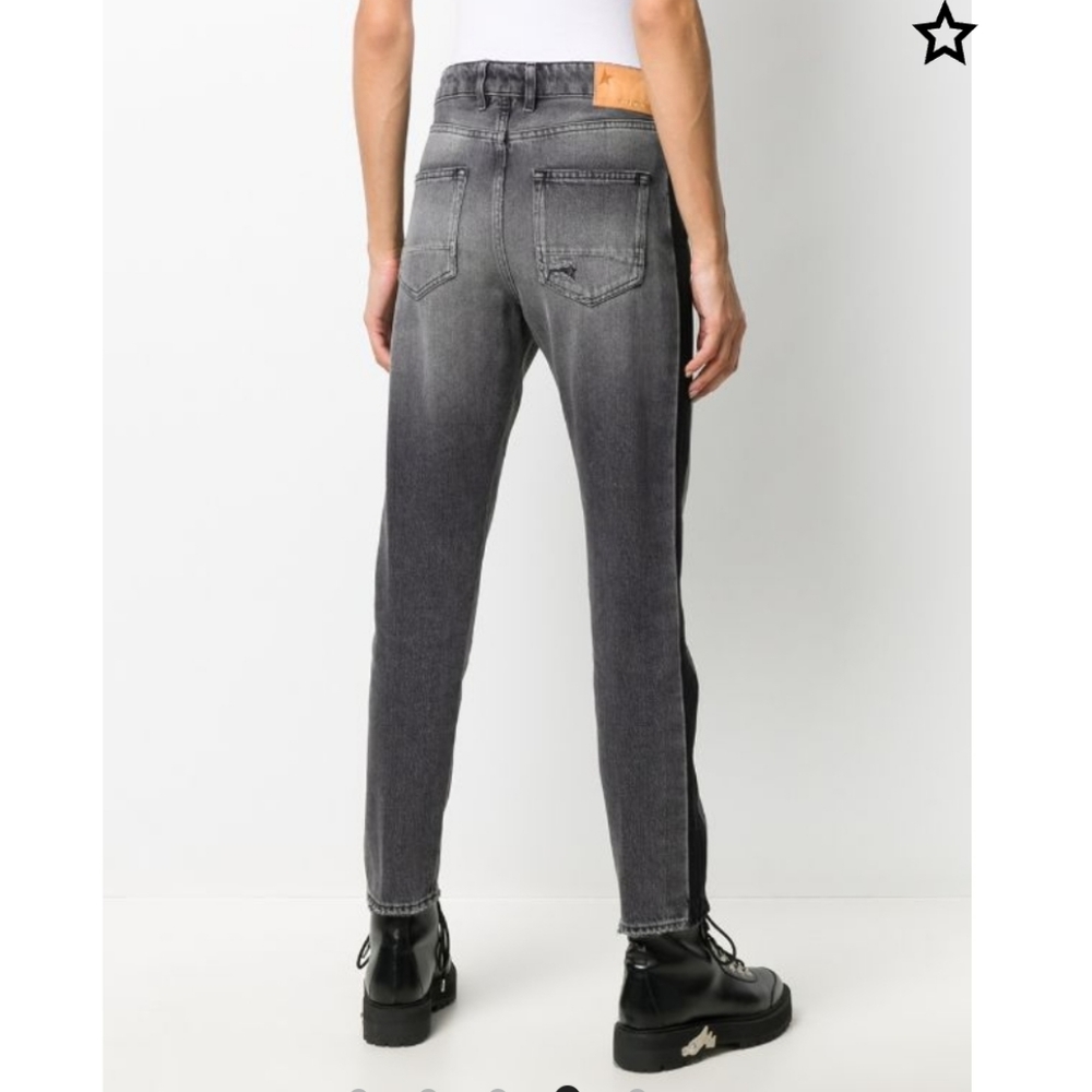 Golden Goose Jolly Distressed Carrot Fit Jeans Black Gray Size 27 - Picture 11 of 15